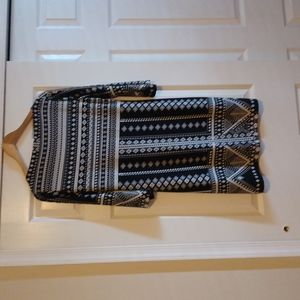 Women's Black & White Stretch Shift Dress by Beige ECI Boat Neck 3/4 sleeve Sz4